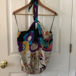 Matty M 100% silk halter top sz S